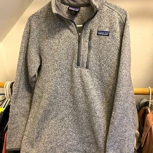 Gray Mens Patagonia Better Sweater quarter zip Size M
